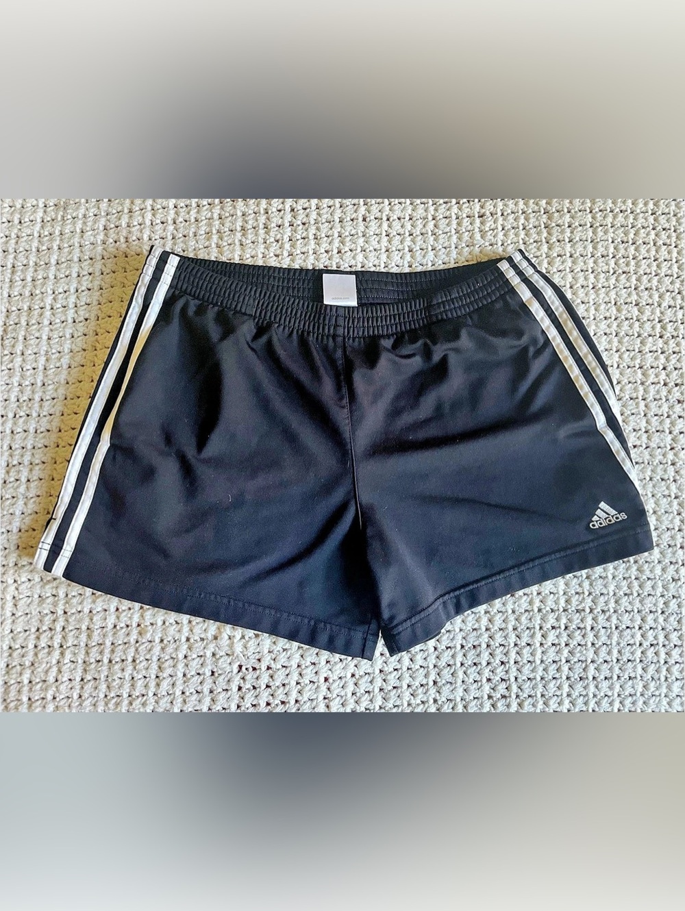 adidas Athletic Shorts Black & White Size Medium